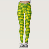 Geel en groen gekleurd De Poule Houndstooth Leggings (Voorkant)