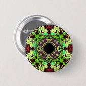 Geel en groen geometrisch patroon ronde button 5,7 cm (Voorkant /achterkant)