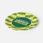 Geel en Groen Gepersonaliseerd Afstuderen Papieren Bordje (Gekanteld)