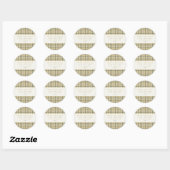 Geel en groen geruit Kerstmis Ronde Sticker (Vel)