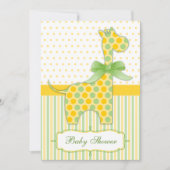 Geel en groen Giraffe Baby shower Kaart (Voorkant)