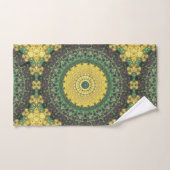 Geel en Groen Kaleidoscoop Mandala Patroon Bad Handdoek (Handdoek)