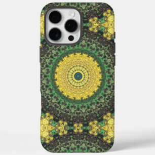 Geel en Groen Kaleidoscoop Mandala Patroon iPhone 16 Pro Max Hoesje
