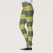 Geel en Groen Kaleidoscoop Mandala Patroon Leggings (Links)