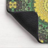 Geel en Groen Kaleidoscoop Mandala Patroon Muismat (Hoek)