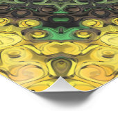 Geel en Groen Kaleidoscoop Mandala Patroon Perfect Poster (Hoek)