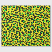 Geel en groen kleursplepspatpatroon cadeaupapier (Vlak)