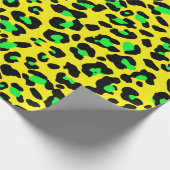 Geel en groen kleursplepspatpatroon cadeaupapier (Hoek)