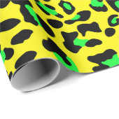 Geel en groen kleursplepspatpatroon cadeaupapier (Rol Hoek)