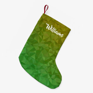 Geel en groen kristal gevlochten kleine kerstsok