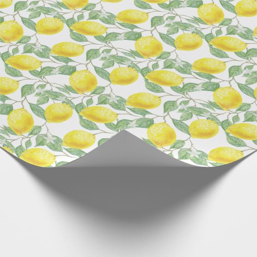 Geel en groen Lemon Tree Patroon Cadeaupapier (Hoek)