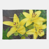 Geel en groen Lily Foto Design Kitchen Towels Theedoek (Horizontaal)