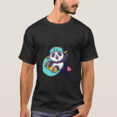 Geel en Groen Modern Schattige Panda T-shirt (Voorkant)