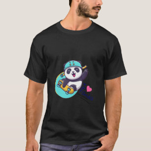 Geel en Groen Modern Schattige Panda T-shirt