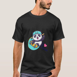 Geel en Groen Modern Schattige Panda T-shirt