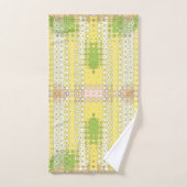 geel en groen motief bad handdoek (Handdoek)