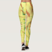Geel en groen ontworpen Legging. Leggings (Achterkant)