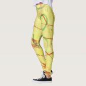 Geel en groen ontworpen Legging. Leggings (Links)
