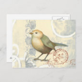 Geel en groen op achtergrond briefkaart (Voorkant / Achterkant)