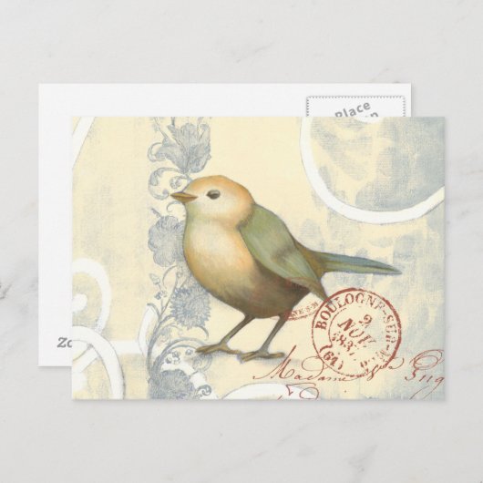 Geel en groen op  achtergrond briefkaart (Voorkant / Achterkant)