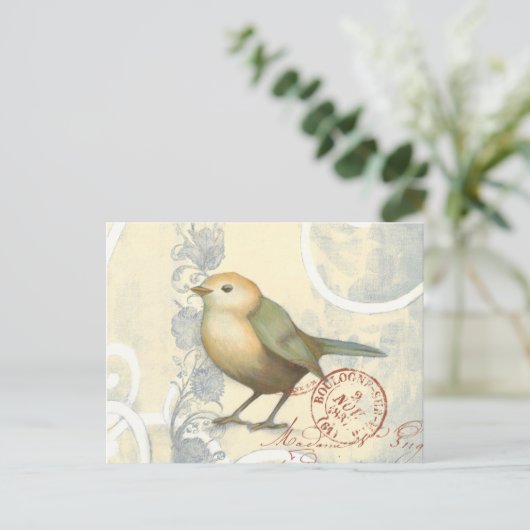 Geel en groen op achtergrond briefkaart (Staand voorkant)