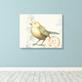 Geel en groen op  achtergrond canvas afdruk (Insitu (Houten vloer))