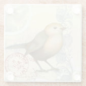 Geel en groen op  achtergrond glazen onderzetter (Achterkant)