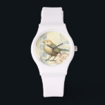 Geel en groen op achtergrond horloge<br><div class="desc">Dit op schets geïnspireerde afbeelding is perfect voor je vogelcollectie. Het is eenvoudig en mooi om aan elk product toe te voegen en zal elke kunstliefhebber tevreden stellen. Kies deze illustratie vandaag.</div>