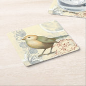 Geel en groen op  achtergrond kartonnen onderzetters (Schuin)