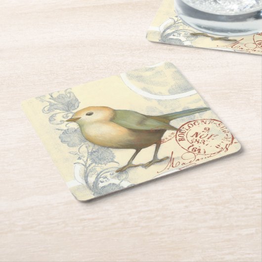 Geel en groen op  achtergrond kartonnen onderzetters (Schuin)