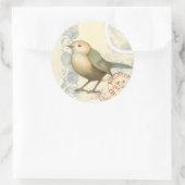 Geel en groen op  achtergrond ronde sticker (Tas)