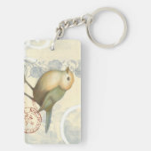 Geel en groen op achtergrond sleutelhanger (achterkant)