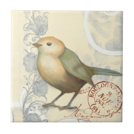 Geel en groen op achtergrond tegeltje (Voorkant)