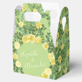Geel en groen Roos Vintage Wedding Bedankdoosjes (Geopend)