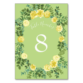 Geel en groen Roos Vintage Wedding Kaart