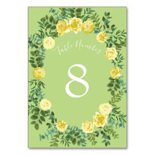 Geel en groen Roos Vintage Wedding Kaart