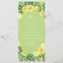 Geel en groen Roos Vintage Wedding Menu