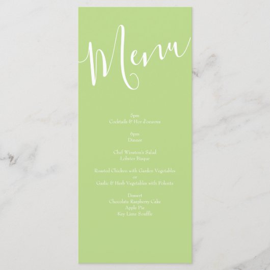 Geel en groen Roos Vintage Wedding Menu (Voorkant)