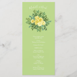 Geel en groen Roos Vintage Wedding Menu