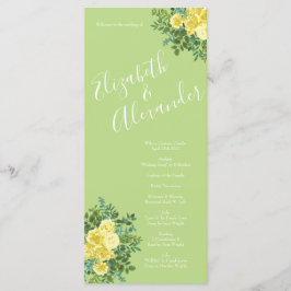 Geel en groen Roos Vintage Wedding Menu