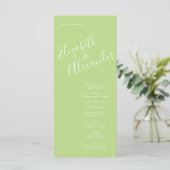 Geel en groen Roos Vintage Wedding Menu (Staand voorkant)