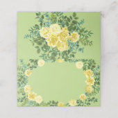 Geel en groen Roos Vintage Wedding Plaatskaartje (Buitenkant ongevouwen)