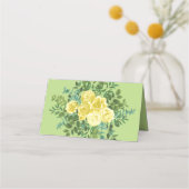 Geel en groen Roos Vintage Wedding Plaatskaartje (Achterkant)