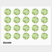 Geel en groen Roos Vintage Wedding Ronde Sticker (Vel)