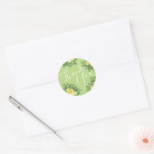 Geel en groen Roos Vintage Wedding Ronde Sticker (Envelop)