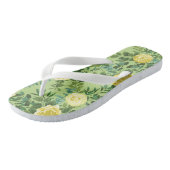 Geel en groen Roos Vintage Wedding Teenslippers (Schuin)