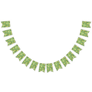 Geel en groen Roos Vintage Wedding Vlaggetjes