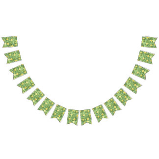 Geel en groen Roos Vintage Wedding Vlaggetjes