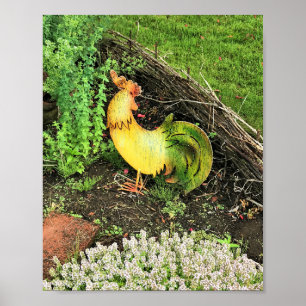 Geel en groen rooster poster