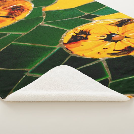 Geel en groen Spaans mozaïek Sherpa Deken (3/4)